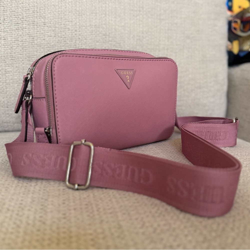 GUESS Pink Crossbody Bag • Double Zip • Like New